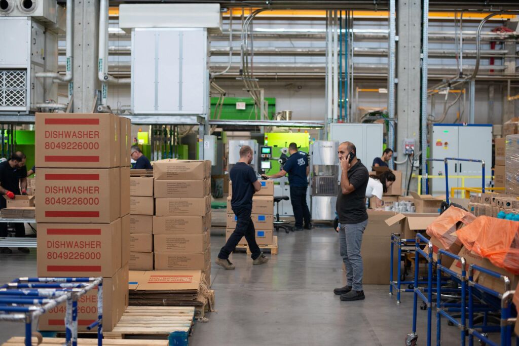 People move fast in a factory